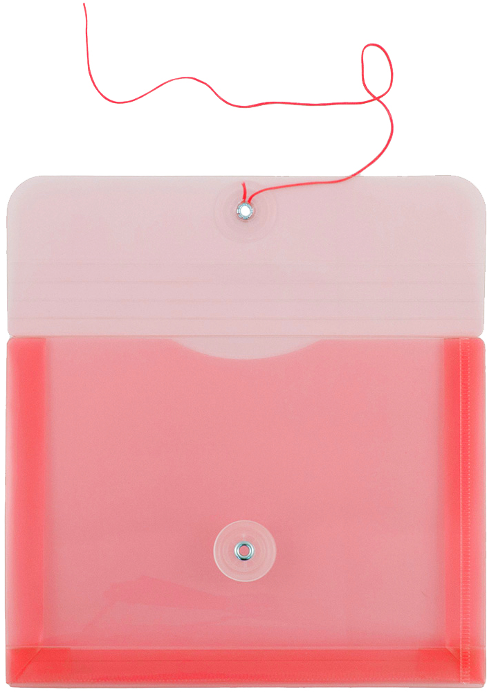 Red 5 1/2 x 7 1/2 Index Booklet Plastic Envelopes with Button & String