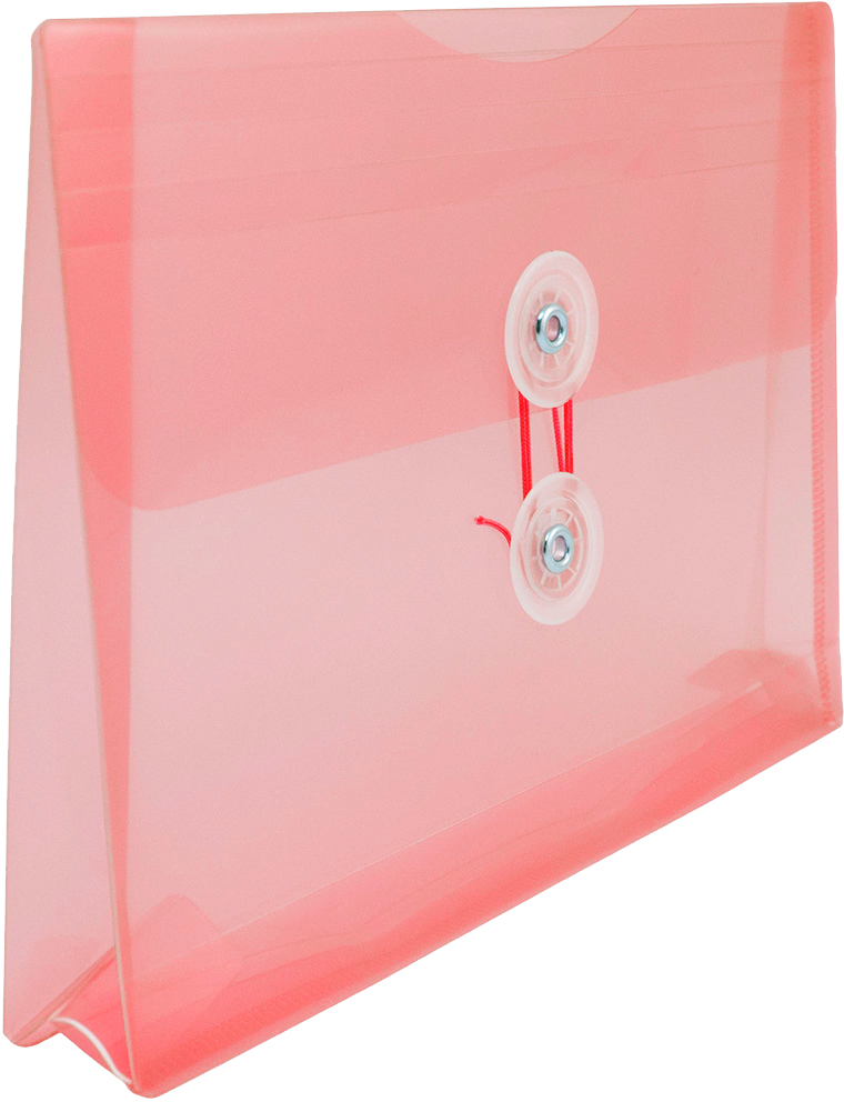 Red 5 1/2 x 7 1/2 Index Booklet Plastic Envelopes with Button & String