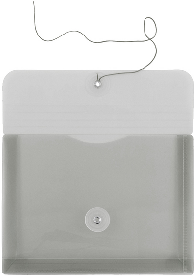 Smoke 5 1/2 x 7 1/2 Index Booklet Plastic Envelopes with Button & String