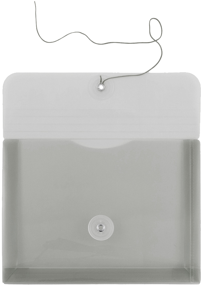 Smoke 5 1/2 x 7 1/2 Index Booklet Plastic Envelopes with Button & String