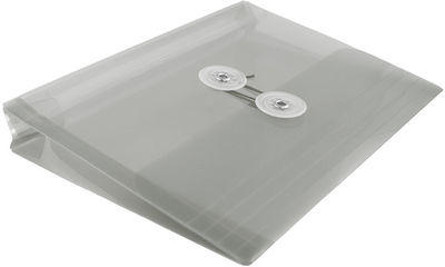 Smoke 5 1/2 x 7 1/2 Index Booklet Plastic Envelopes with Button & String