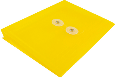 Yellow 5 1/2 x 7 1/2 Index Booklet Plastic Envelopes with Button & String