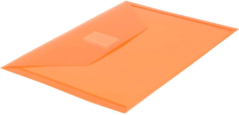Orange 5 1/2 x 7 1/2 Index Booklet Plastic Envelopes with Hook and Loop Closure