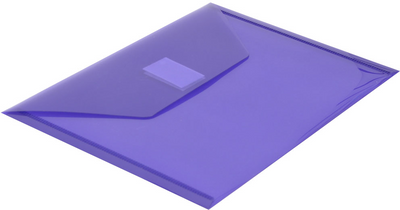 Purple 5 1/2 x 7 1/2 Index Booklet Plastic Envelopes with Hook and Loop Closure