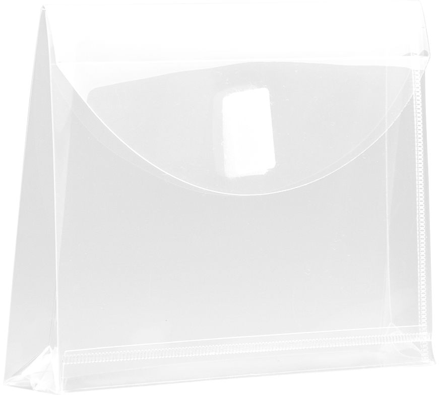 Clear 5 1/2 x 7 1/2 Index Booklet with 1" Expansion Plastic Envelopes with Hook and Loop Closure