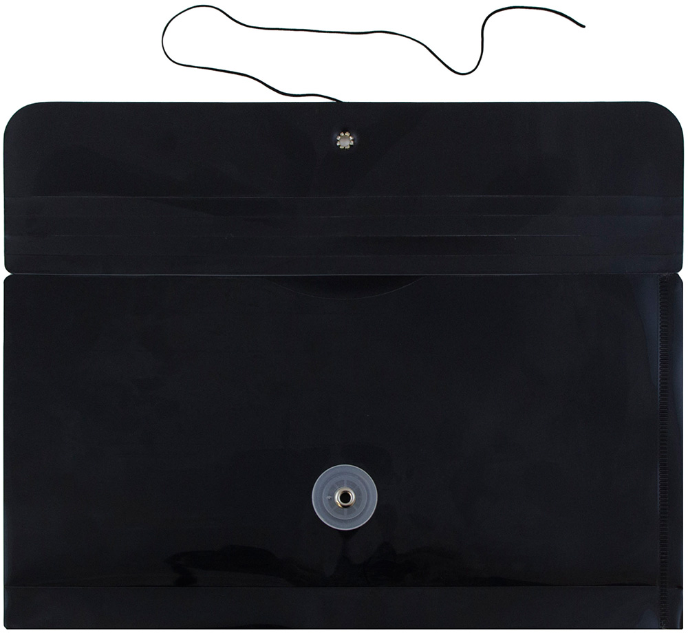Black #10 Business Plastic Envelopes (5 1/4 x 10) with Button & String
