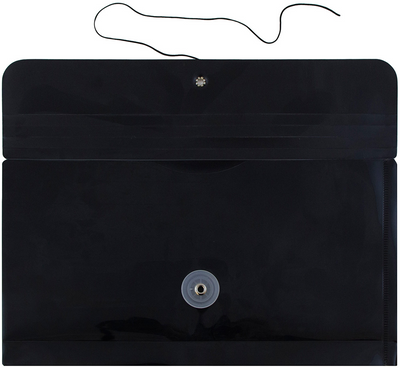Black #10 Business Plastic Envelopes (5 1/4 x 10) with Button & String