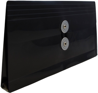 Black #10 Business Plastic Envelopes (5 1/4 x 10) with Button & String