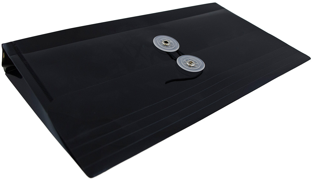 Black #10 Business Plastic Envelopes (5 1/4 x 10) with Button & String