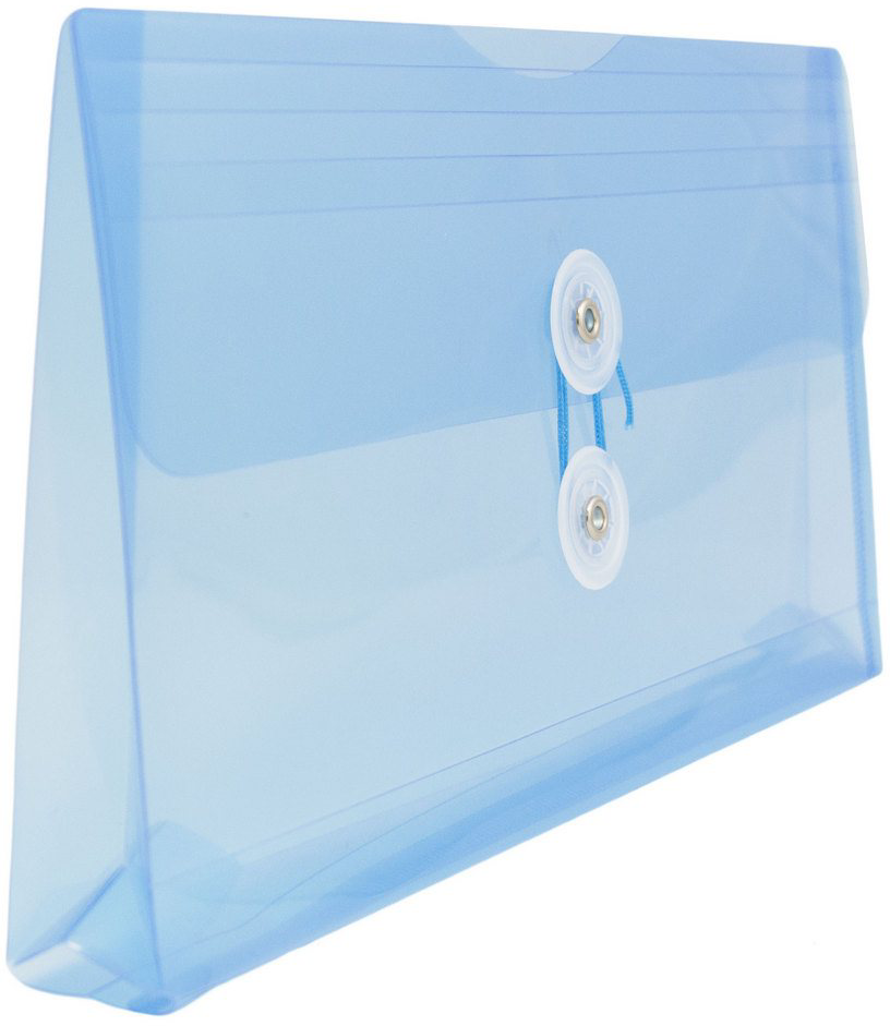 Blue #10 Business Plastic Envelopes (5 1/4 x 10) with Button & String