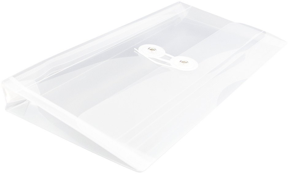 Clear #10 Business Plastic Envelopes (5 1/4 x 10) with Button & String