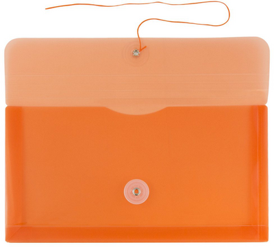 Orange #10 Business Plastic Envelopes (5 1/4 x 10) with Button & String