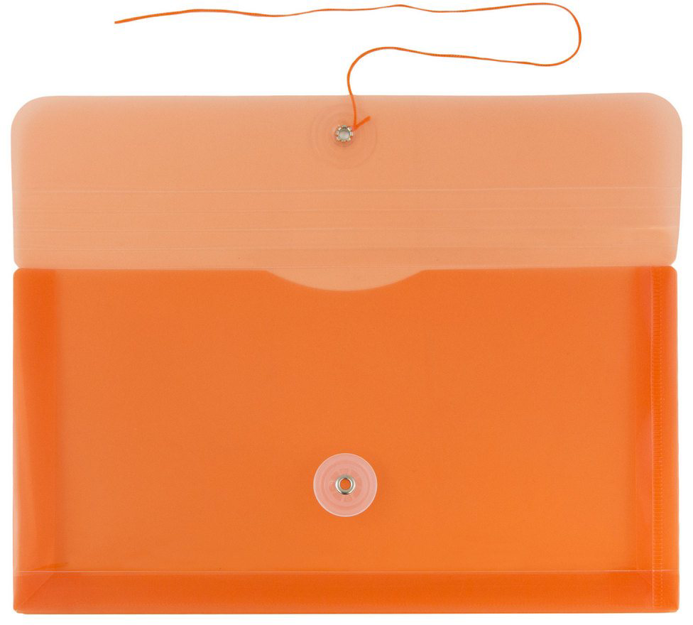 Orange #10 Business Plastic Envelopes (5 1/4 x 10) with Button & String