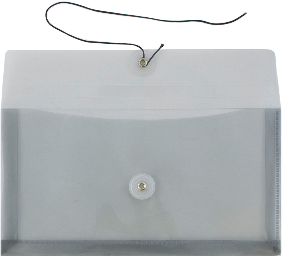 Smoke #10 Business Plastic Envelopes (5 1/4 x 10) with Button & String