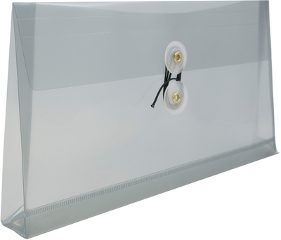Smoke #10 Business Plastic Envelopes (5 1/4 x 10) with Button & String
