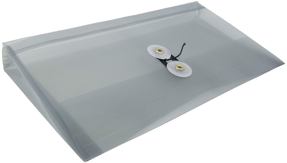 Smoke #10 Business Plastic Envelopes (5 1/4 x 10) with Button & String