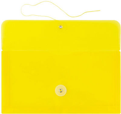 Yellow  #10 Business Plastic Envelopes (5 1/4 x 10) with Button & String