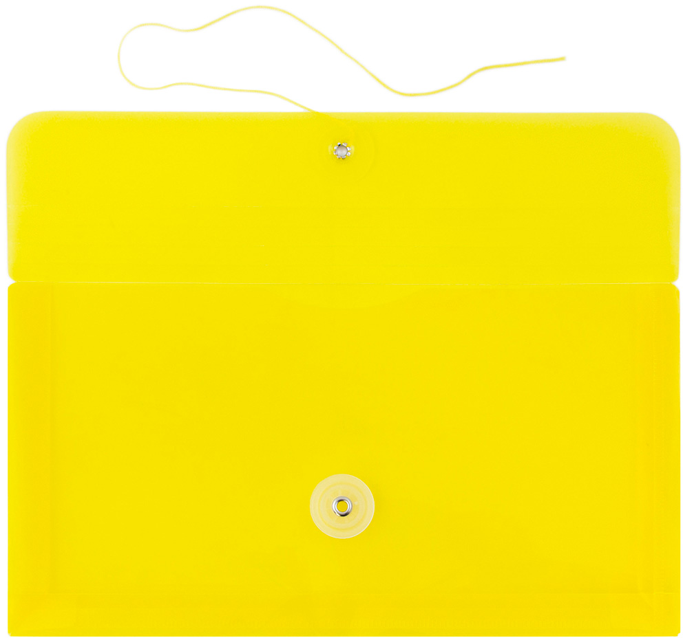 Yellow  #10 Business Plastic Envelopes (5 1/4 x 10) with Button & String