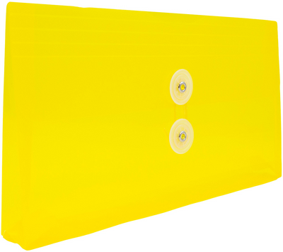 Yellow  #10 Business Plastic Envelopes (5 1/4 x 10) with Button & String