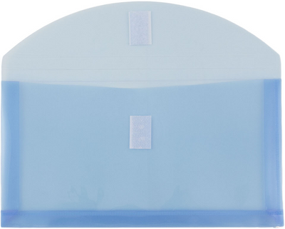 Blue #10 Business with 1" Expansion Plastic Envelopes (5 1/4 x 10) with Hook and Loop Closure