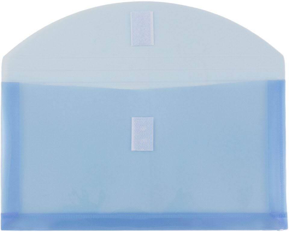 Blue #10 Business with 1" Expansion Plastic Envelopes (5 1/4 x 10) with Hook and Loop Closure