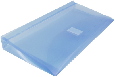 Blue #10 Business with 1" Expansion Plastic Envelopes (5 1/4 x 10) with Hook and Loop Closure