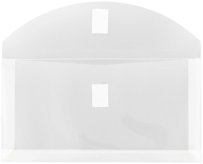 Clear #10 Business with 1" Expansion Plastic Envelopes (5 1/4 x 10) with Hook and Loop Closure