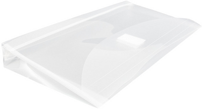 Clear #10 Business with 1" Expansion Plastic Envelopes (5 1/4 x 10) with Hook and Loop Closure