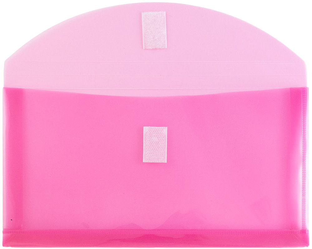Fuchsia Pink #10 Business with 1" Expansion Plastic Envelopes (5 1/4 x 10) with Hook and Loop Closure