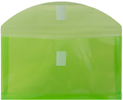 Lime Green #10 Business with 1" Expansion Plastic Envelopes (5 1/4 x 10) with Hook and Loop Closure