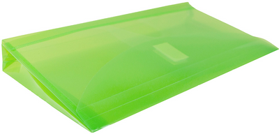 Lime Green #10 Business with 1" Expansion Plastic Envelopes (5 1/4 x 10) with Hook and Loop Closure