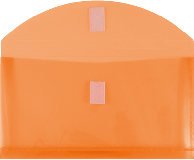 Orange #10 Business with 1" Expansion Plastic Envelopes (5 1/4 x 10) with Hook and Loop Closure
