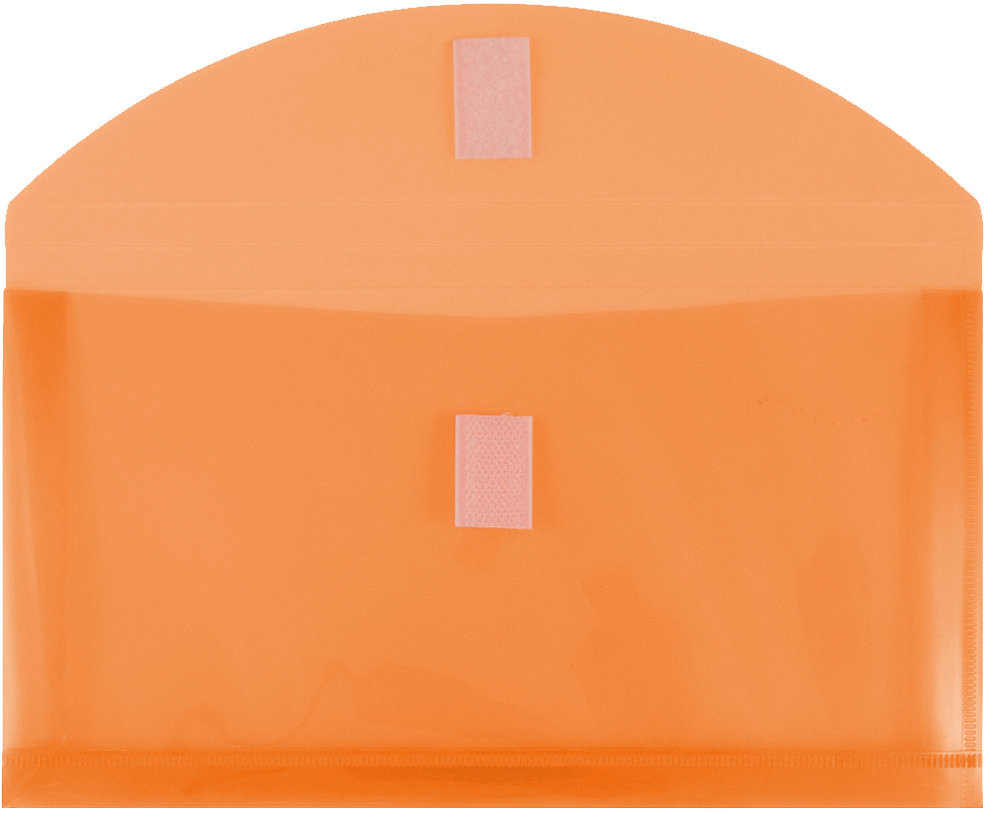Orange #10 Business with 1" Expansion Plastic Envelopes (5 1/4 x 10) with Hook and Loop Closure