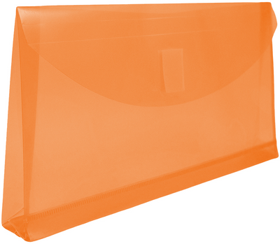 Orange #10 Business with 1" Expansion Plastic Envelopes (5 1/4 x 10) with Hook and Loop Closure