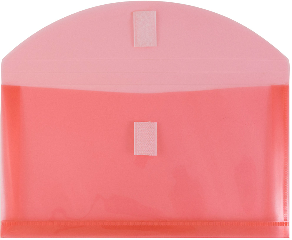 Red #10 Business with 1" Expansion Plastic Envelopes (5 1/4 x 10) with Hook and Loop Closure