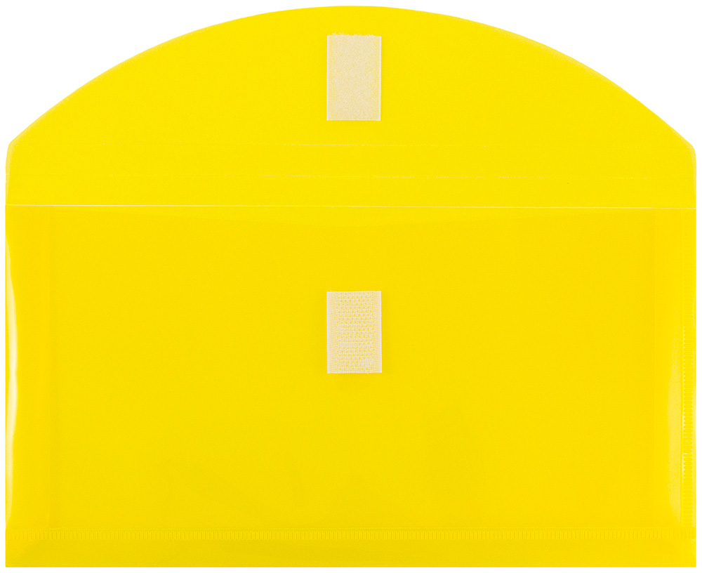 Yellow #10 Business with 1" Expansion Plastic Envelopes (5 1/4 x 10) with Hook and Loop Closure