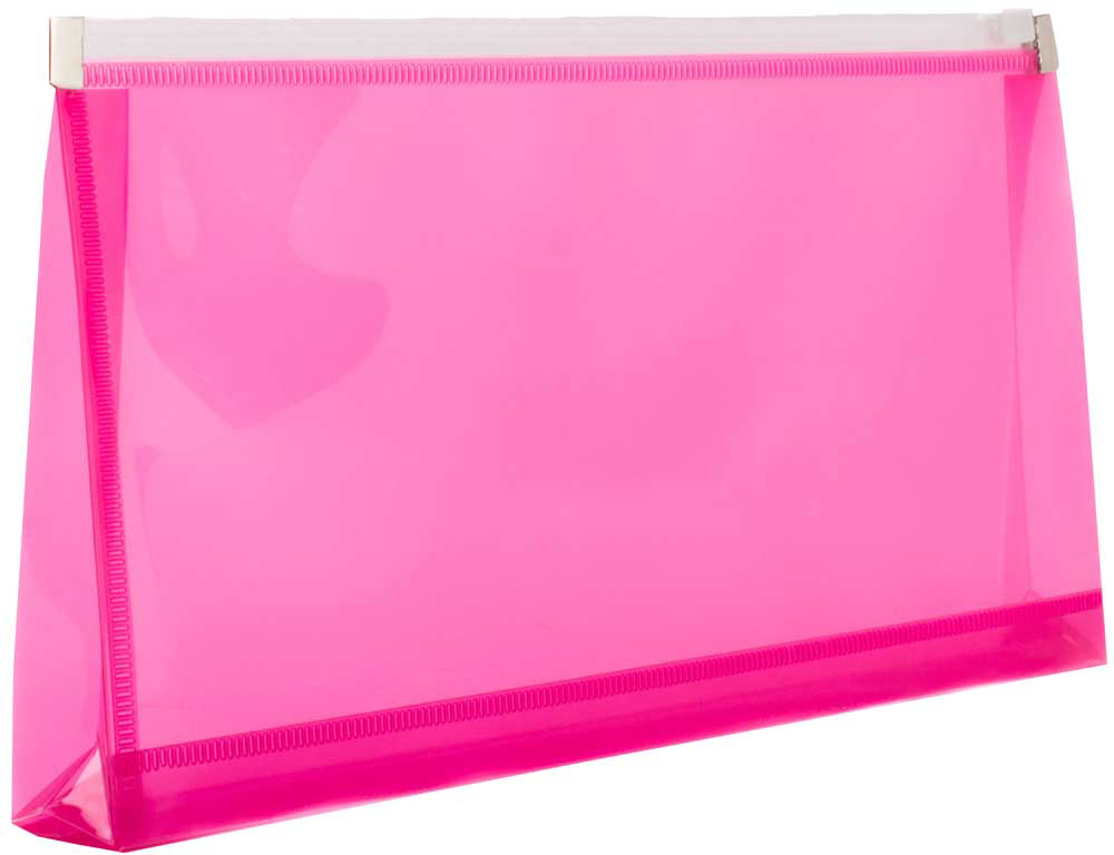 Fuchsia Pink #10 Business Plastic Envelopes (4 1/8 x 9 1/2) with Zip Closure