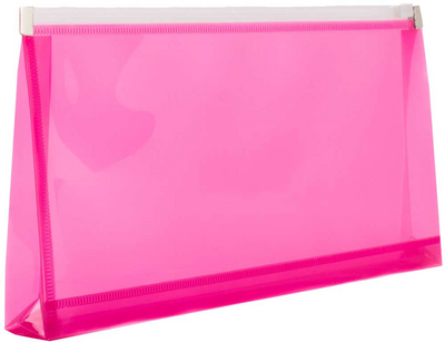Fuchsia Pink #10 Business Plastic Envelopes (4 1/8 x 9 1/2) with Zip Closure