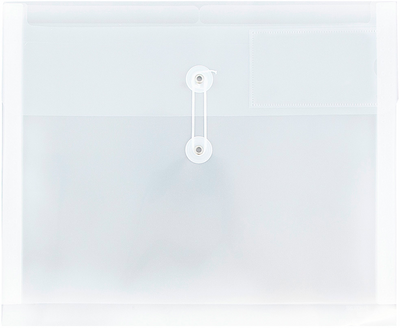 Clear Letter Booklet with 2 Dividers Plastic Envelopes (9 3/4 x 13) with Button & String