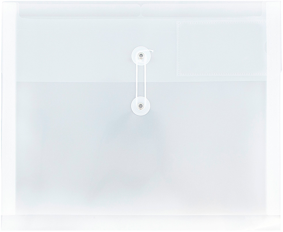 Clear Letter Booklet with 2 Dividers Plastic Envelopes (9 3/4 x 13) with Button & String