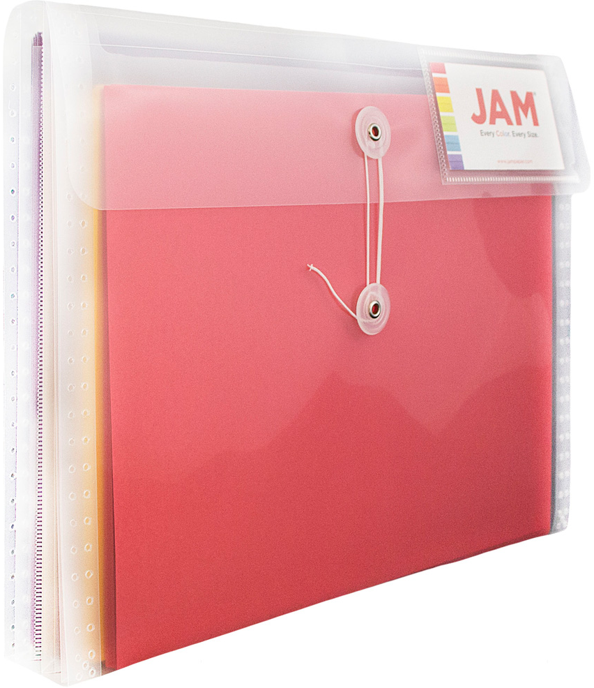 Clear Letter Booklet with 2 Dividers Plastic Envelopes (9 3/4 x 13) with Button & String