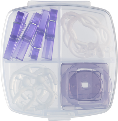 Purple Small Office Clip Box - 16 Pack