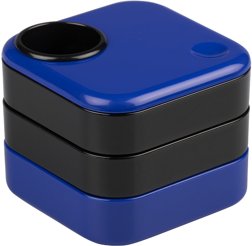 Blue Swivel Desk Organizer and Supplies Set (Organizer, Stapler, Staples, Paper Clips, Ruler, Scissor, Pens, Highlter, and Eraser)