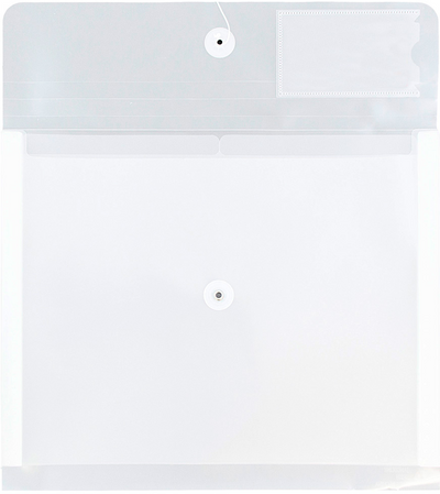Clear Letter Booklet with 2 Dividers Plastic Envelopes (9 3/4 x 13) with Button & String