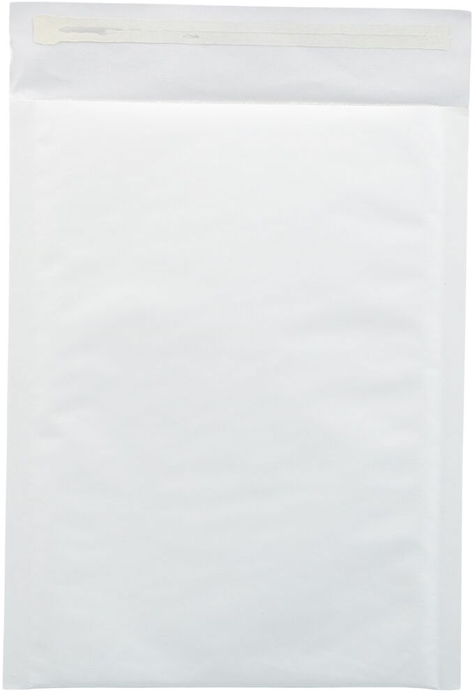 White Kraft 80lb 7 1/4 x 10 1/2 Bubble Mailer with Peel & Seal