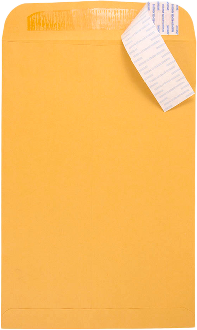 Brown Kraft 28lb 12 1/2 x 18 1/2 Open End Envelopes with Peel & Seal