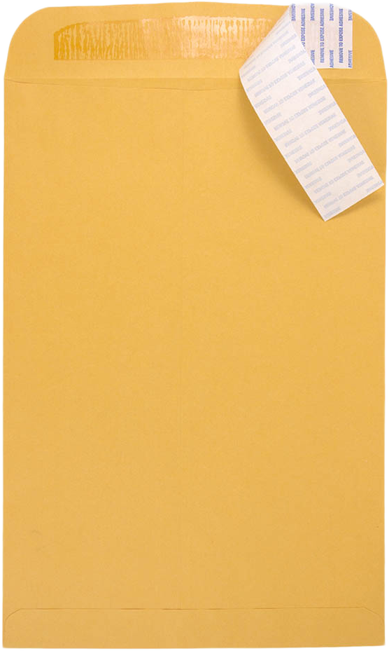Brown Kraft 28lb 12 1/2 x 18 1/2 Open End Envelopes with Peel & Seal