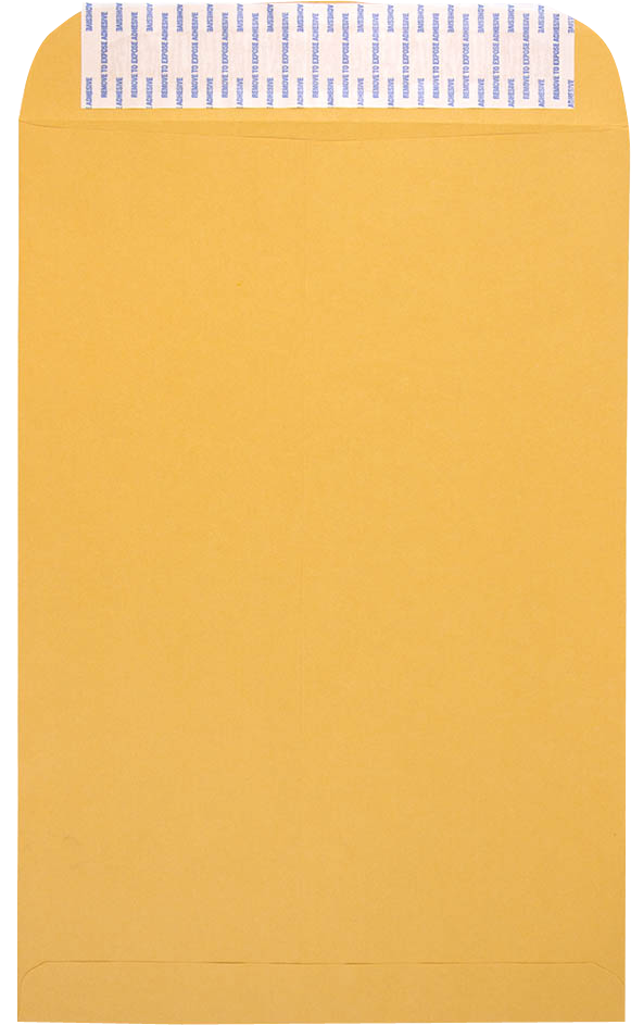 Brown Kraft 28lb 12 1/2 x 18 1/2 Open End Envelopes with Peel & Seal