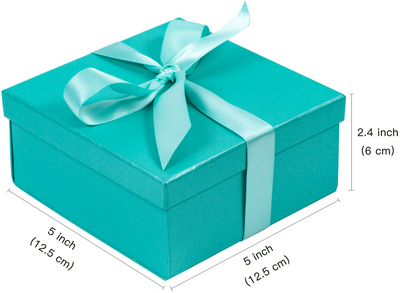 Tiffany Collapsible Gift Boxes with Lid and Satin Ribbon (5 x 5 x 2.4)