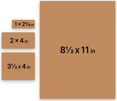 Brown Kraft Assorted Size Labels Combo Set - 4 Packs (370 Total)